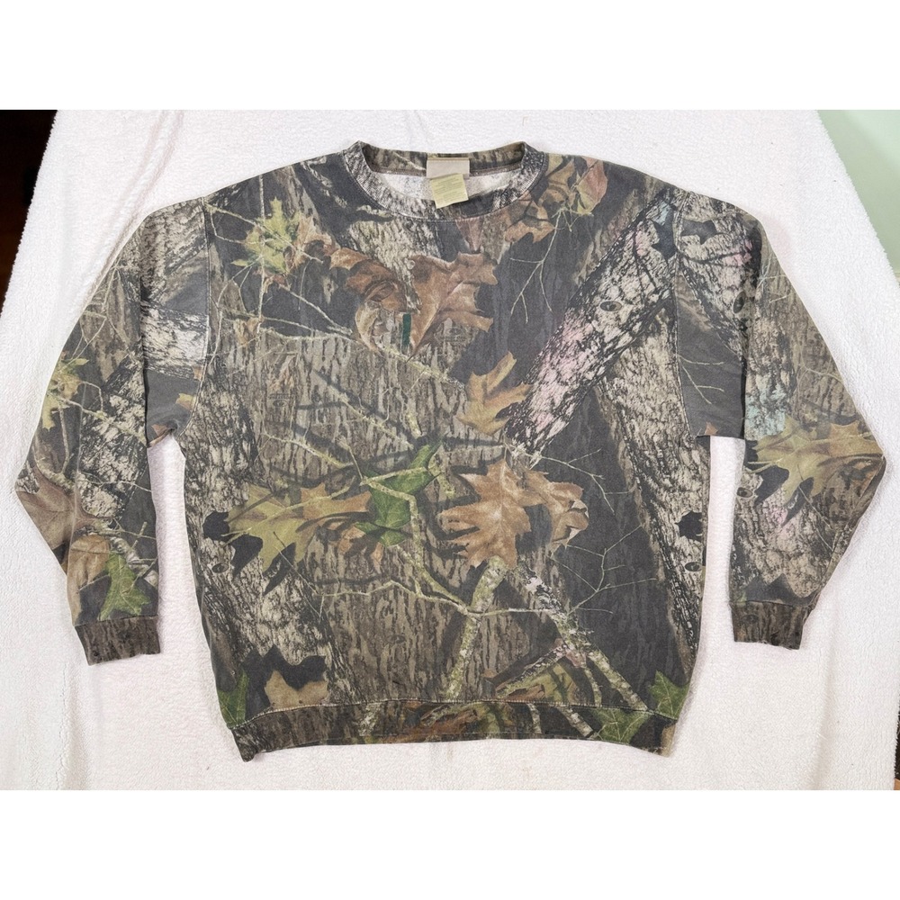 Vintage Jerzees Outdoors Mens 2XL RealTree Camo Crewneck Sweatshirt Mossy Oak